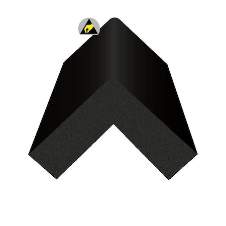 Ergomat XLarge Square Corner Bumper ESD Black XLSCB120-ESD-BK